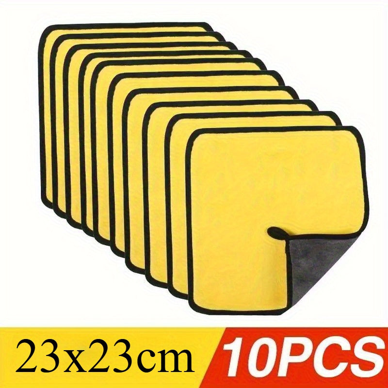 10Pcs Ultra Absorbent Microfiber Car Cleaning Towels for Car Wash & Detailing