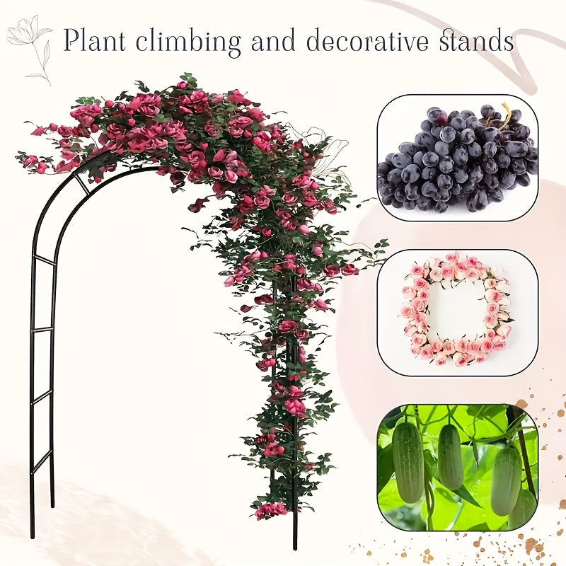 Freely Assembled 2‑Size Metal Garden Arch, Outdoor Trellis for Climbing Plants Wedding Garden Decoration