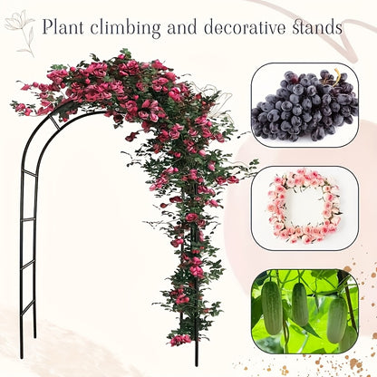Freely Assembled 2‑Size Metal Garden Arch, Outdoor Trellis for Climbing Plants Wedding Garden Decoration