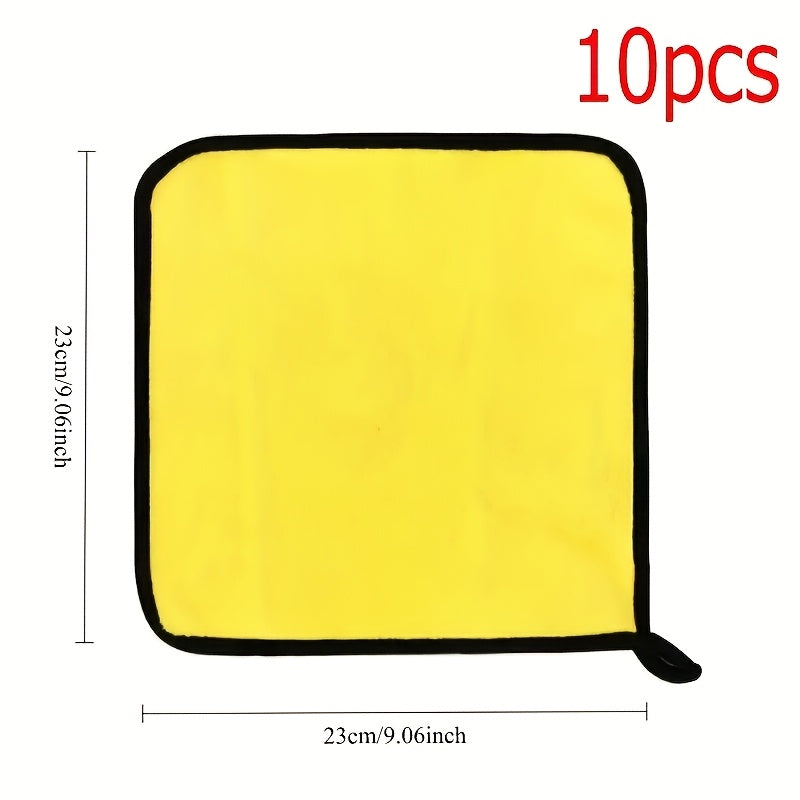 10Pcs Ultra Absorbent Microfiber Car Cleaning Towels for Car Wash & Detailing