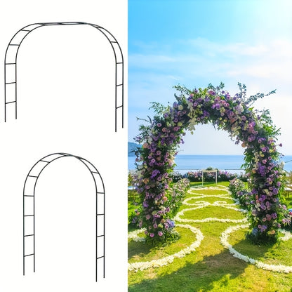 Freely Assembled 2‑Size Metal Garden Arch, Outdoor Trellis for Climbing Plants Wedding Garden Decoration
