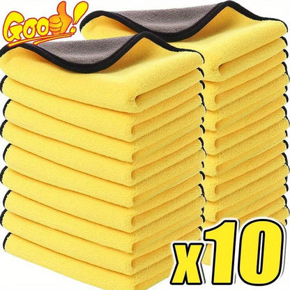 10Pcs Ultra Absorbent Microfiber Car Cleaning Towels for Car Wash & Detailing