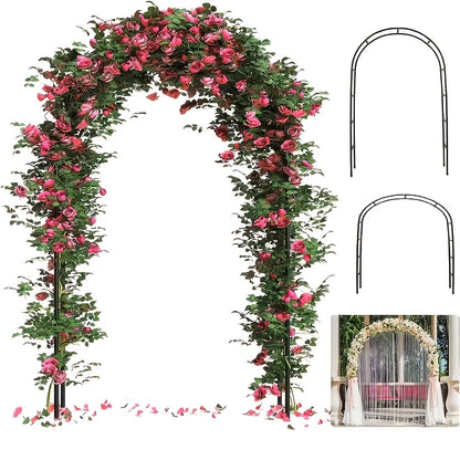 Freely Assembled 2‑Size Metal Garden Arch, Outdoor Trellis for Climbing Plants Wedding Garden Decoration