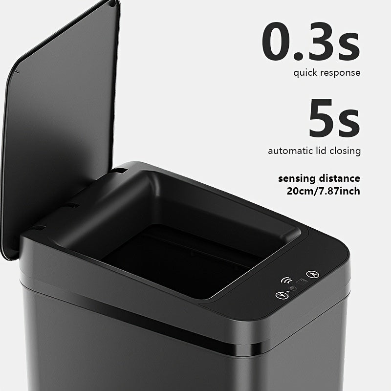 Black 2‑Pack Motion Sensor Smart Trash Can, 2.94 Gallon Touchless Lid Waste Bin for Bathroom Home