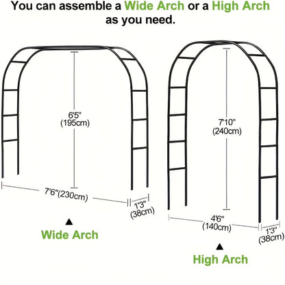 Freely Assembled 2‑Size Metal Garden Arch, Outdoor Trellis for Climbing Plants Wedding Garden Decoration