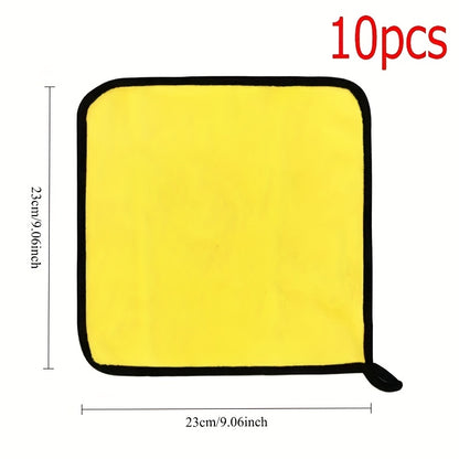 10Pcs Ultra Absorbent Microfiber Car Cleaning Towels for Car Wash & Detailing