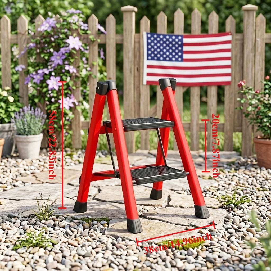 2/3/4/5 Step Folding Ladder, 490Lbs Weight Capacity Anti‑Slip Safety Lock Design, Rust‑Resistant Home Garage Industrial Ladder