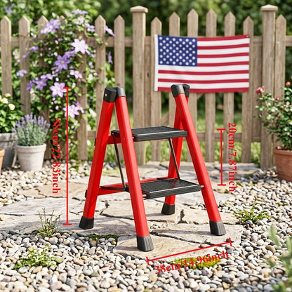 2/3/4/5 Step Folding Ladder, 490Lbs Weight Capacity Anti‑Slip Safety Lock Design, Rust‑Resistant Home Garage Industrial Ladder