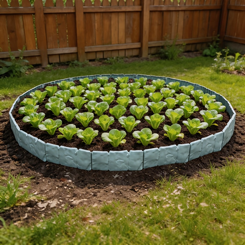 50Pcs Plastic Garden Landscape Boundary Fence, Easy Install Lawn Partition Fence for Outdoor Vegetable Garden Yard Decoration