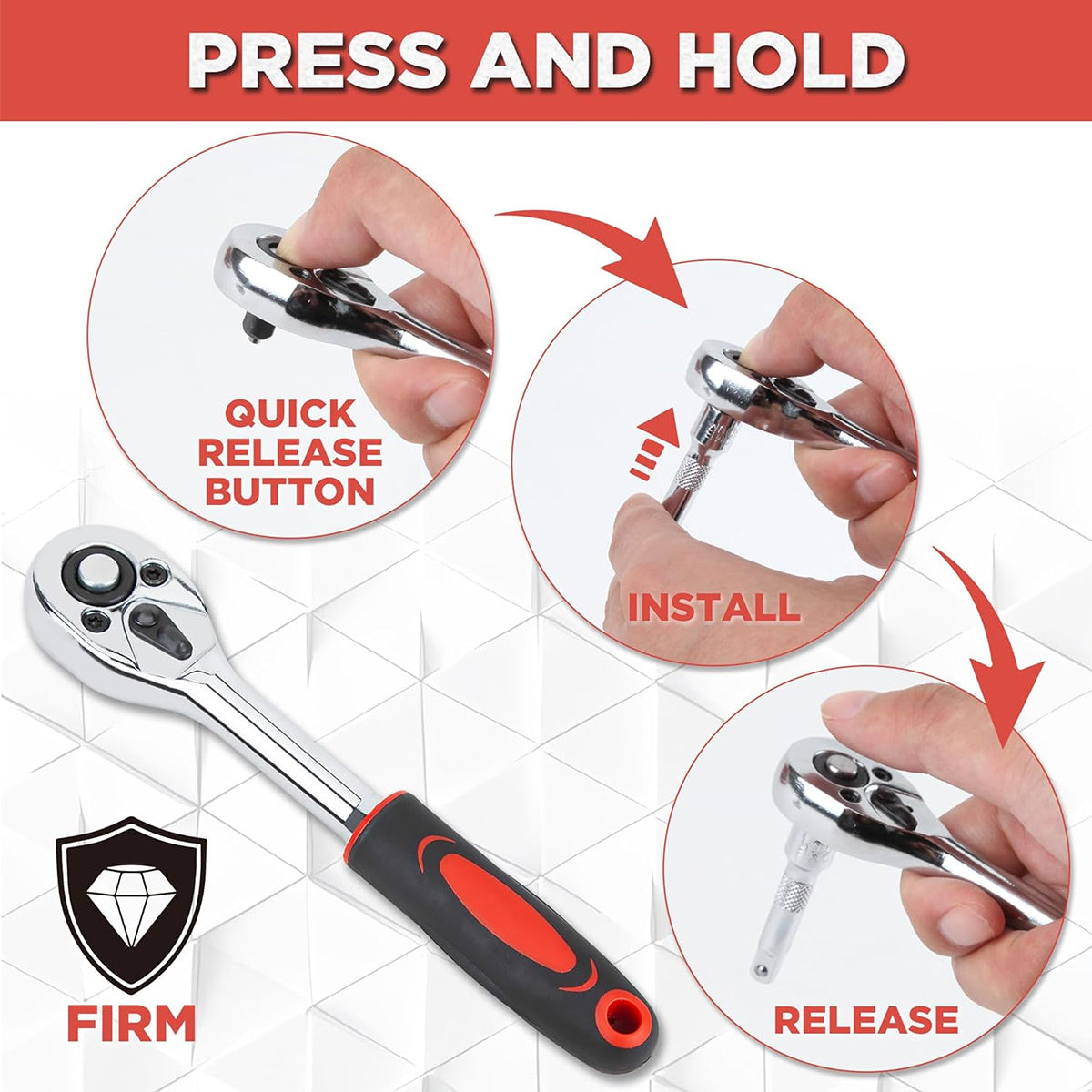 50/53Pcs Professional Ratchet Wrench Tool Set, High‑End Auto & Bicycle Maintenance Repair Kit