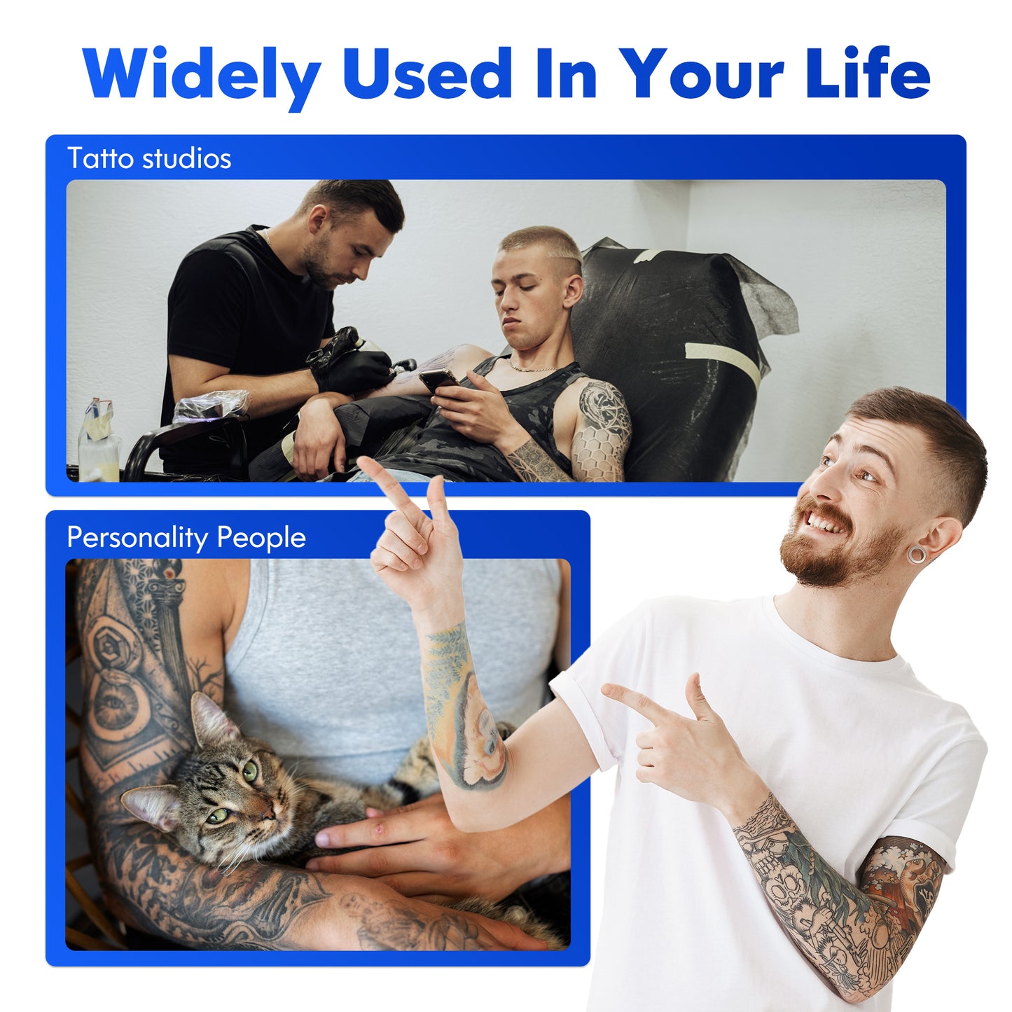 Portable Wireless Inkless Thermal Printer, Compact Travel Printer for Phone Laptop Pad, Supports Folding/Roll/Tattoo Paper