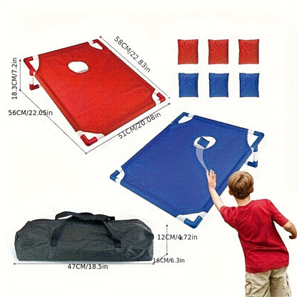 Cornhole Game Set with 2 Boards 6 Bean Bags & Carry Bag, Indoor Outdoor Yard Beach Game for Kids Adults Party Camping Gift