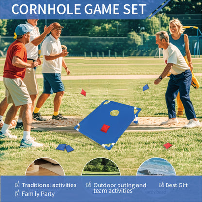 Cornhole Game Set with 2 Boards 6 Bean Bags & Carry Bag, Indoor Outdoor Yard Beach Game for Kids Adults Party Camping Gift