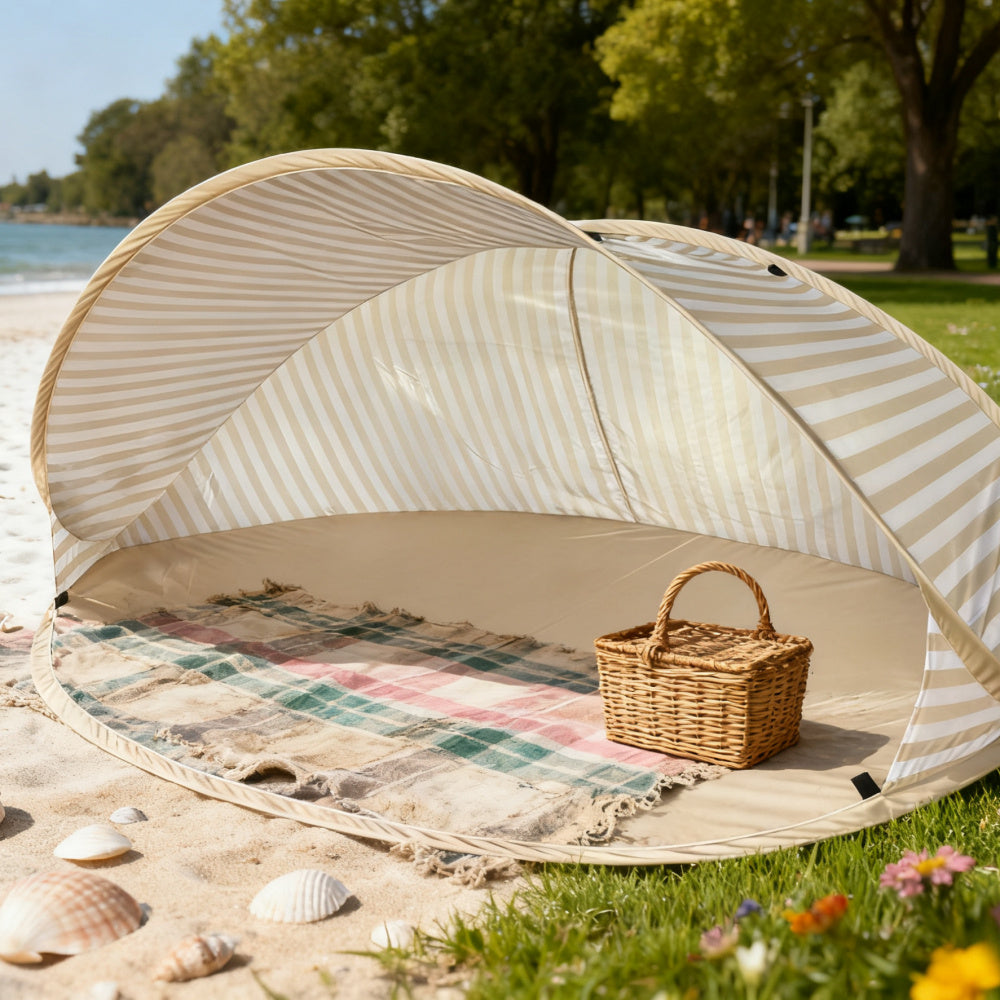 2‑Person Instant Pop‑Up Beach Tent, 2‑Second Quick Setup Portable Sun Shelter for Beach Camping Picnic Park