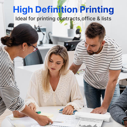 Portable Wireless Inkless Thermal Printer, Compact Travel Printer for Phone Laptop Pad, Supports Folding/Roll/Tattoo Paper