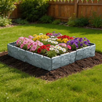 50Pcs Plastic Garden Landscape Boundary Fence, Easy Install Lawn Partition Fence for Outdoor Vegetable Garden Yard Decoration