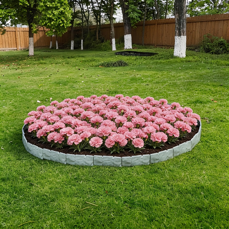 50Pcs Plastic Garden Landscape Boundary Fence, Easy Install Lawn Partition Fence for Outdoor Vegetable Garden Yard Decoration