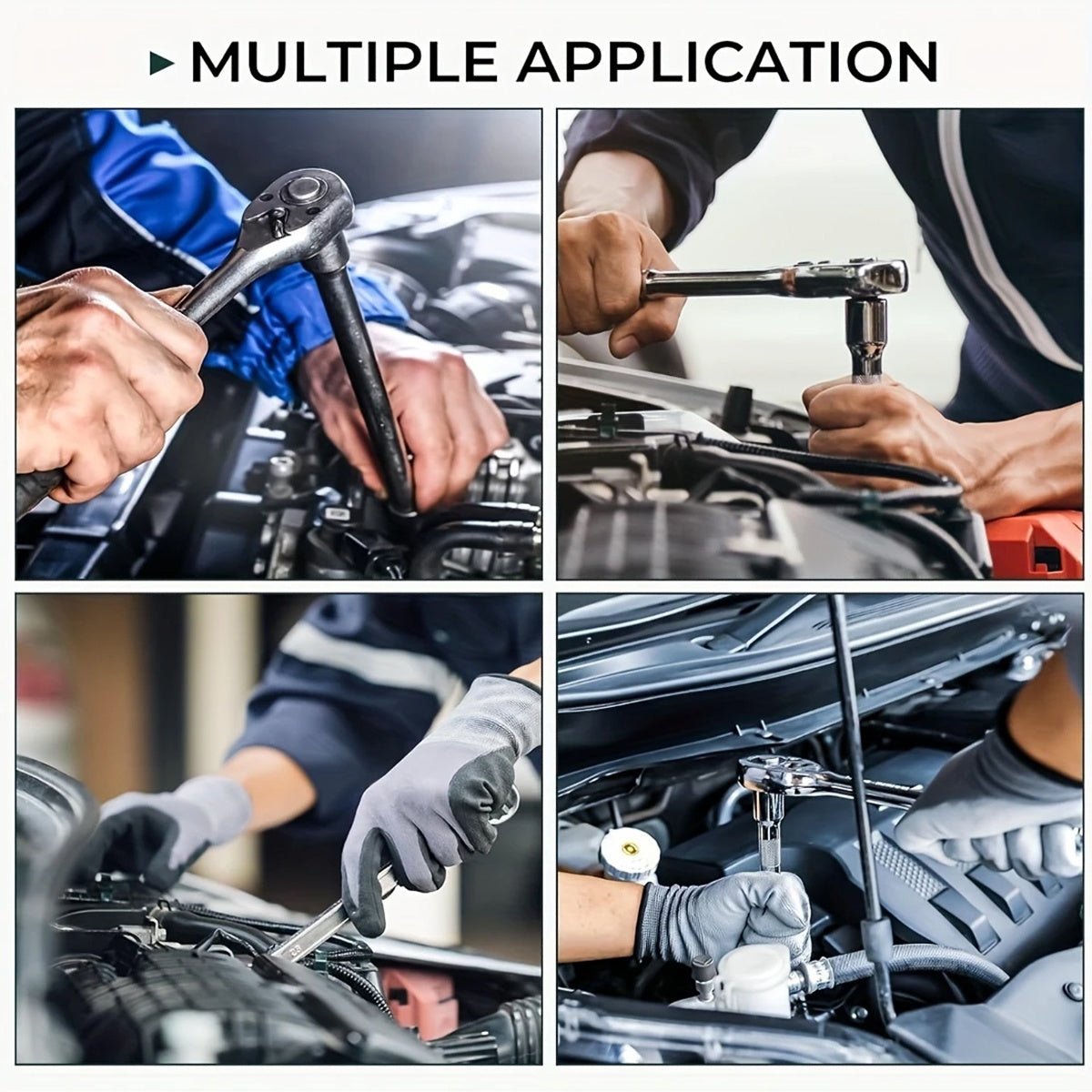 50/53Pcs Professional Ratchet Wrench Tool Set, High‑End Auto & Bicycle Maintenance Repair Kit