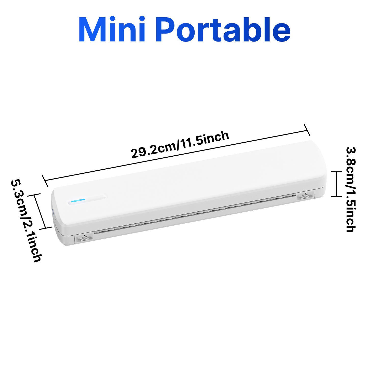 Portable Wireless Inkless Thermal Printer, Compact Travel Printer for Phone Laptop Pad, Supports Folding/Roll/Tattoo Paper