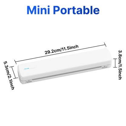 Portable Wireless Inkless Thermal Printer, Compact Travel Printer for Phone Laptop Pad, Supports Folding/Roll/Tattoo Paper