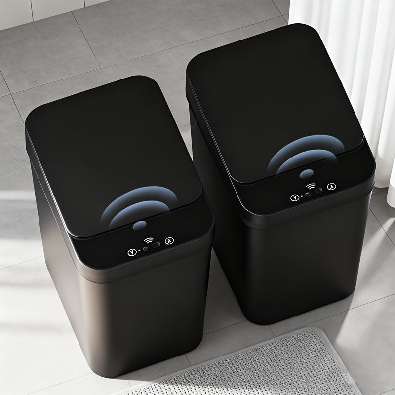 Black 2‑Pack Motion Sensor Smart Trash Can, 2.94 Gallon Touchless Lid Waste Bin for Bathroom Home