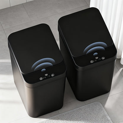 Black 2‑Pack Motion Sensor Smart Trash Can, 2.94 Gallon Touchless Lid Waste Bin for Bathroom Home