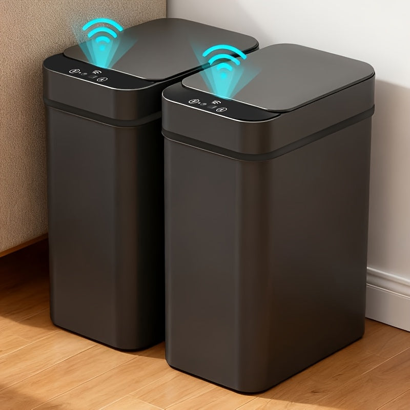 Black 2‑Pack Motion Sensor Smart Trash Can, 2.94 Gallon Touchless Lid Waste Bin for Bathroom Home