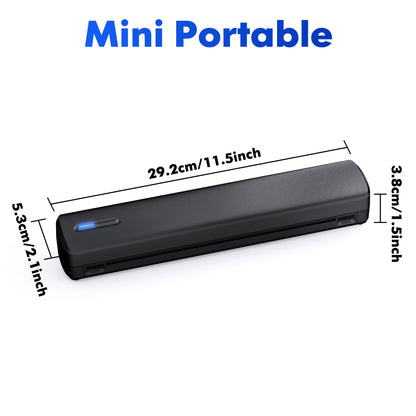 Portable Wireless Inkless Thermal Printer, Compact Travel Printer for Phone Laptop Pad, Supports Folding/Roll/Tattoo Paper
