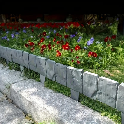 50Pcs Plastic Garden Landscape Boundary Fence, Easy Install Lawn Partition Fence for Outdoor Vegetable Garden Yard Decoration