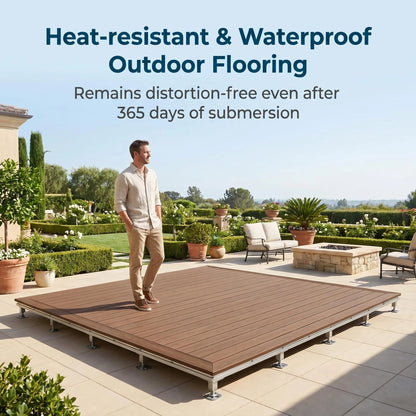 🔥 Hot Sale | Modular WPC Outdoor Deck Platform with Adjustable Pedestals – Instant Glamping & Patio Flooring