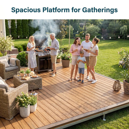 🔥 Hot Sale | Modular WPC Outdoor Deck Platform with Adjustable Pedestals – Instant Glamping & Patio Flooring