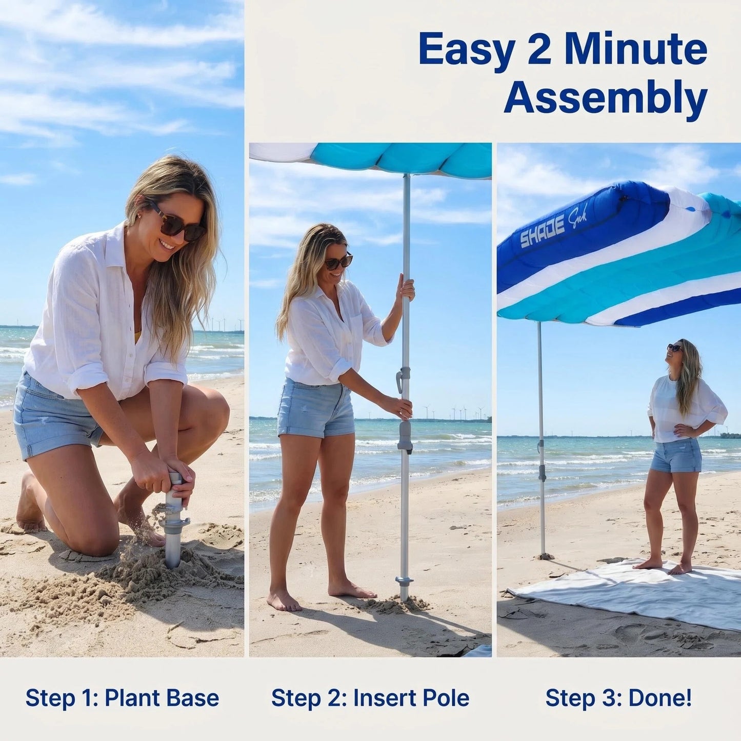 ShadeSock - Wind-Inflating, Silent Beach Shade