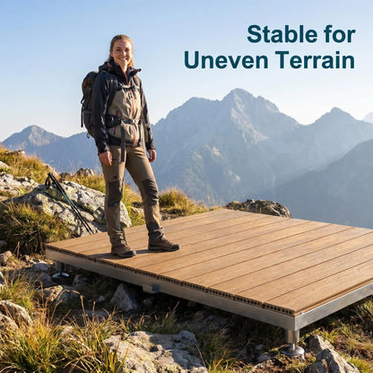 🔥 Hot Sale | Modular WPC Outdoor Deck Platform with Adjustable Pedestals – Instant Glamping & Patio Flooring