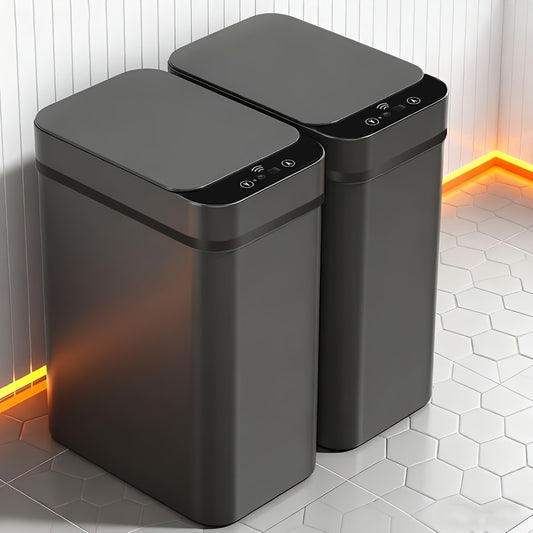 Black 2‑Pack Motion Sensor Smart Trash Can, 2.94 Gallon Touchless Lid Waste Bin for Bathroom Home